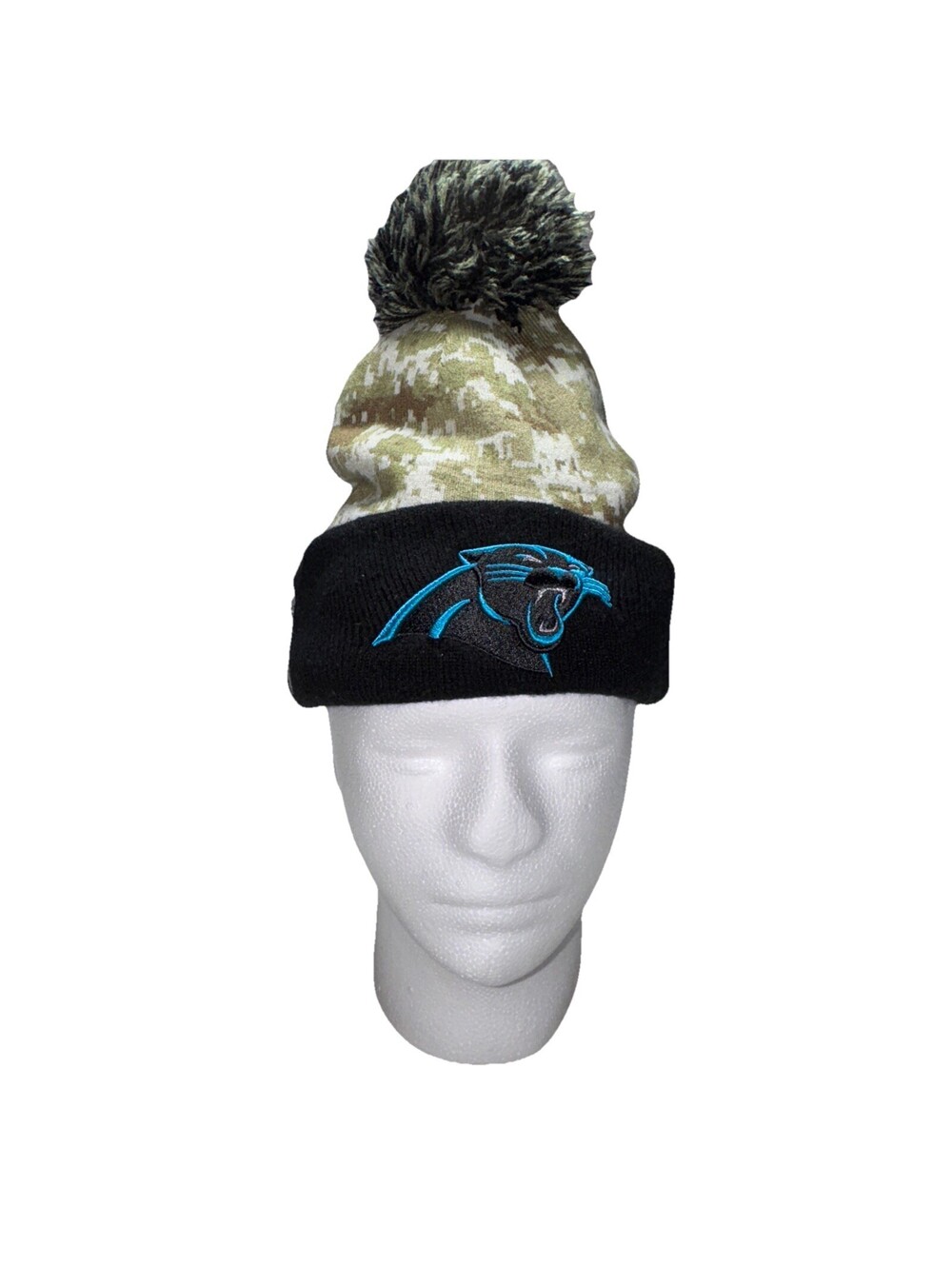 New Era Carolina Panthers Hat 2015 NFL Sideline Salute to Service Camo Winter